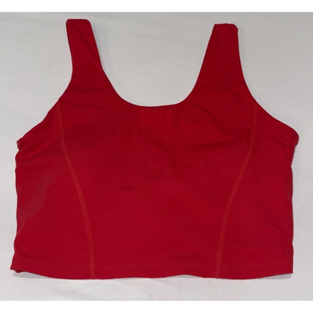 Buffbunny Collection Red Scoop Neck Sports Bra Crop Top Women's XL